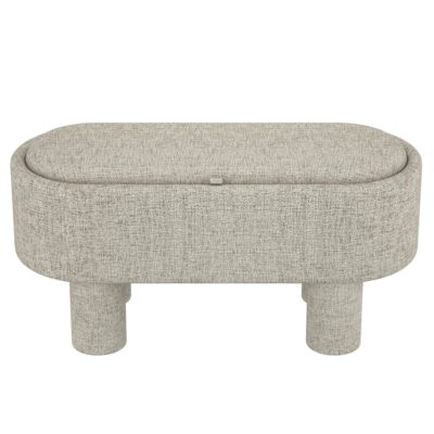 Sezron Storage Ottoman Bench in Warm Grey