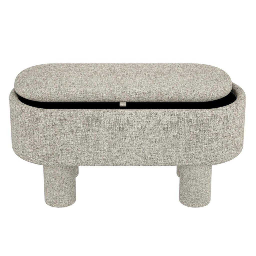 Sezron Storage Ottoman Bench in Warm Grey - Image 3