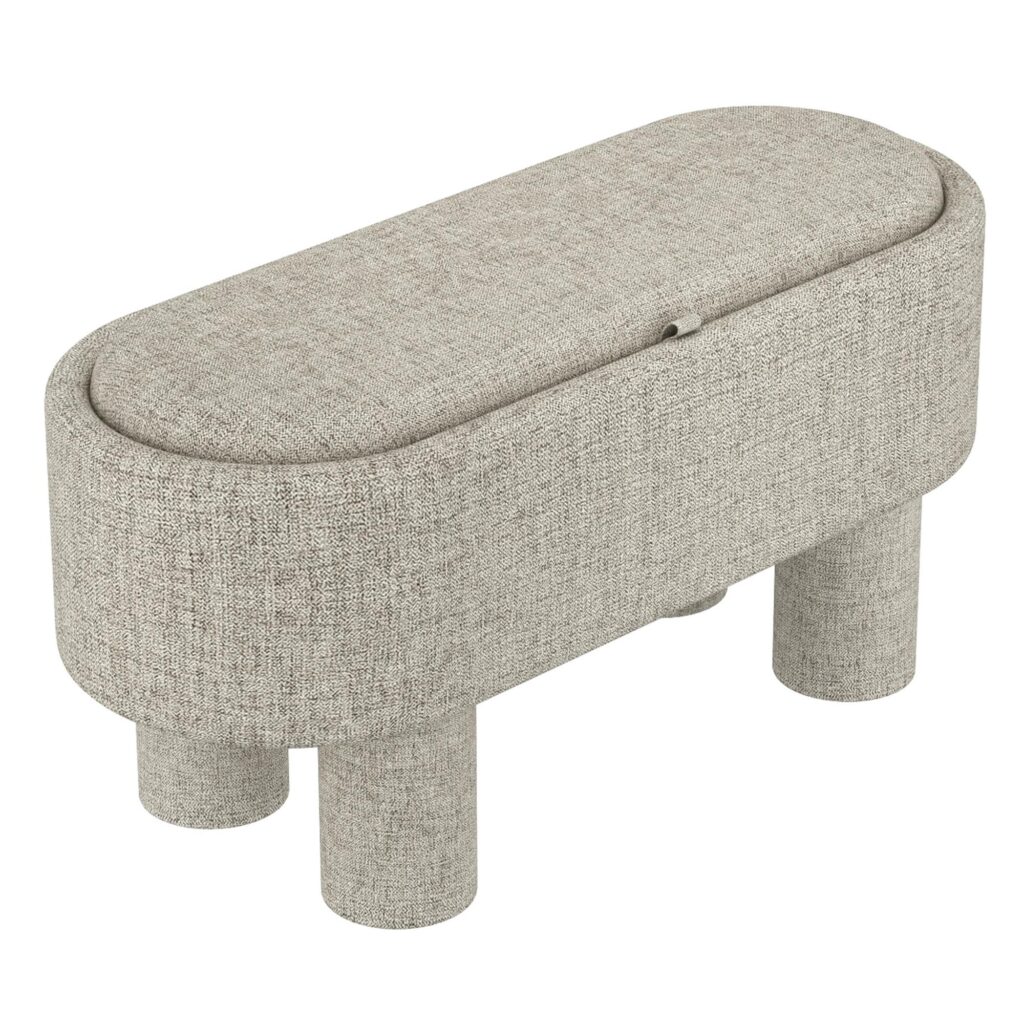 Sezron Storage Ottoman Bench in Warm Grey - Image 4