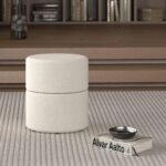 Novar Round Ottoman in Cream Boucle 402-670CM 402 670CM 1