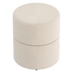 Novar Round Ottoman in Cream Boucle 402-670CM 402 670CM 3