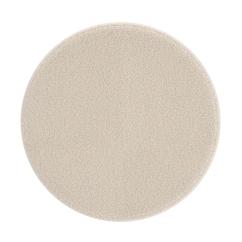 Novar Round Ottoman in Cream Boucle - Image 6