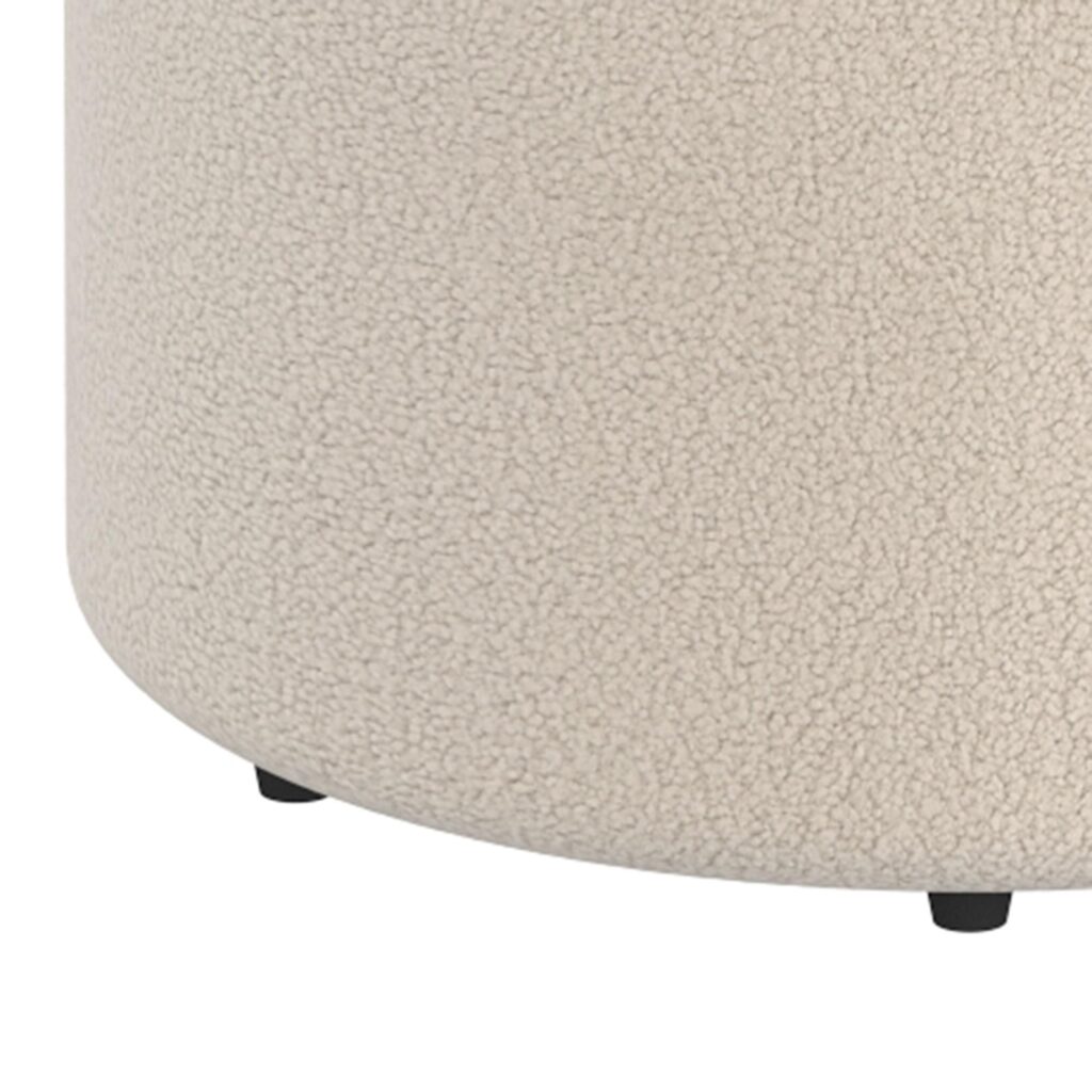Novar Round Ottoman in Cream Boucle - Image 7