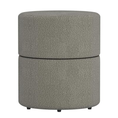 Novar Round Ottoman in Warm Grey Boucle 402-670WGY 402 670WGY 2