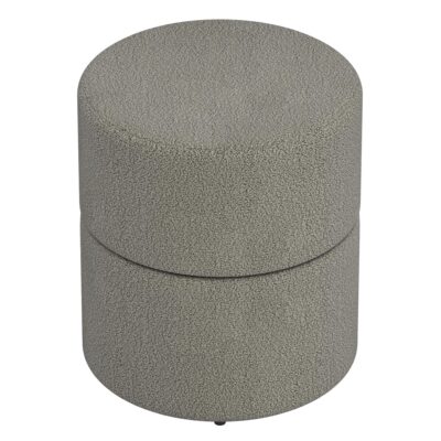 Novar Round Ottoman in Warm Grey Boucle 402-670WGY 402 670WGY 3