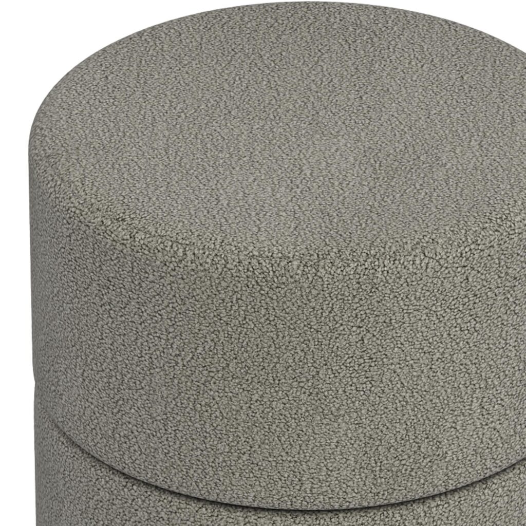 Novar Round Ottoman in Warm Grey Boucle - Image 5