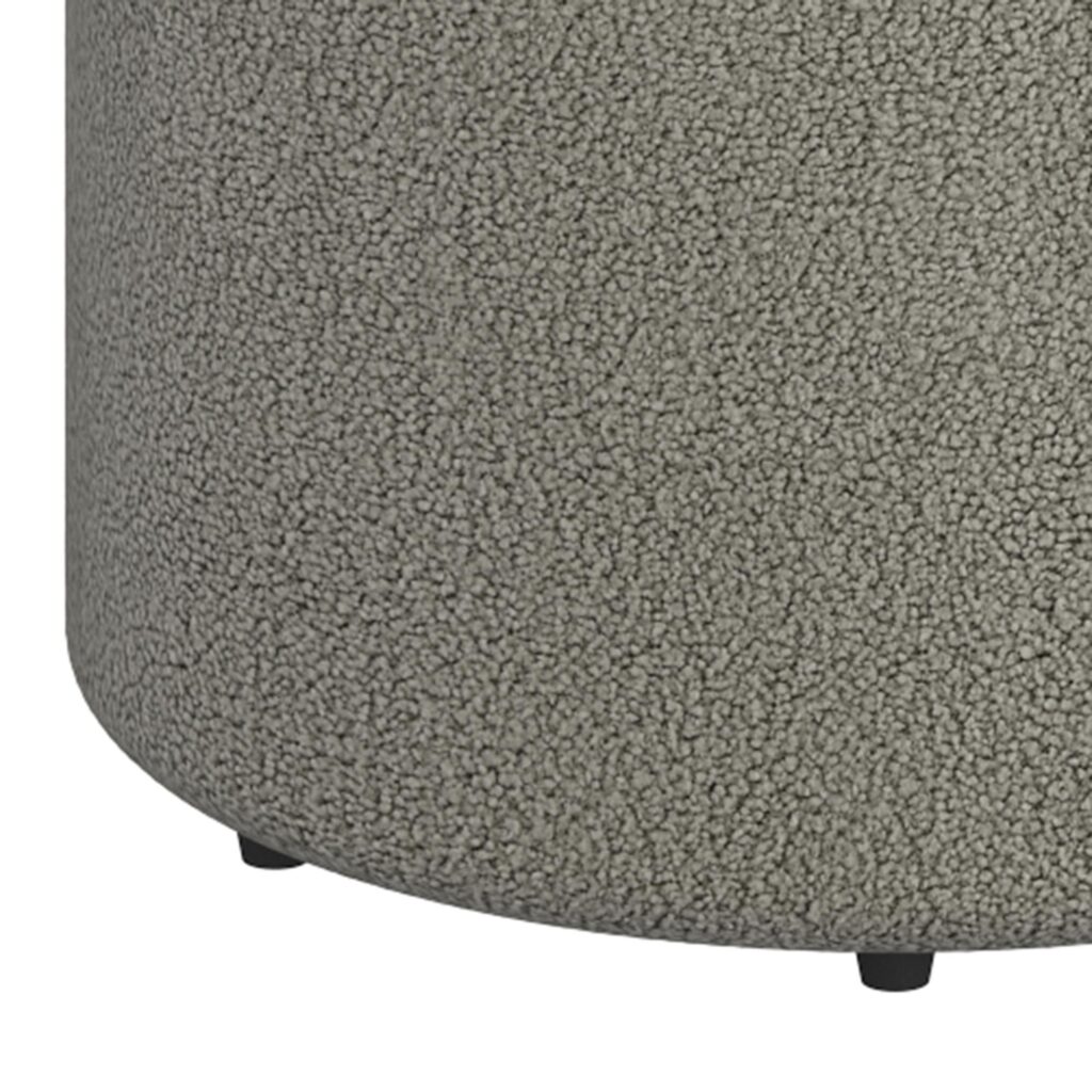 Novar Round Ottoman in Warm Grey Boucle - Image 7