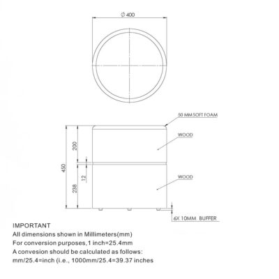 Novar Round Ottoman in Warm Grey Boucle 402-670WGY 402 670WGY LD
