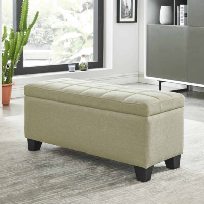 Lila Rectangular Storage Ottoman in Beige 402-777BG 402 777BG 1