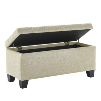 Lila Rectangular Storage Ottoman in Beige 402-777BG 402 777BG 2
