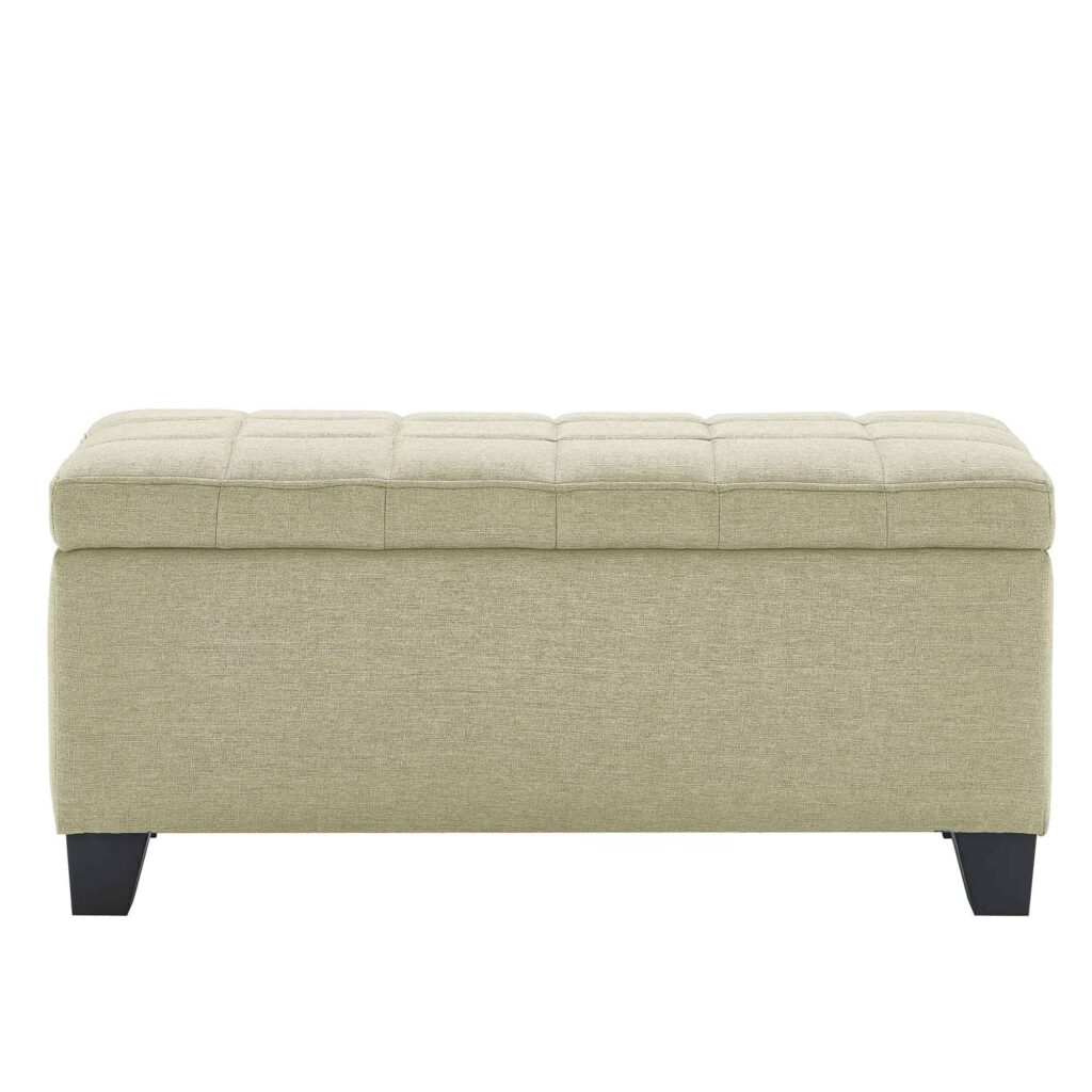 Lila Rectangular Storage Ottoman in Beige - Image 4
