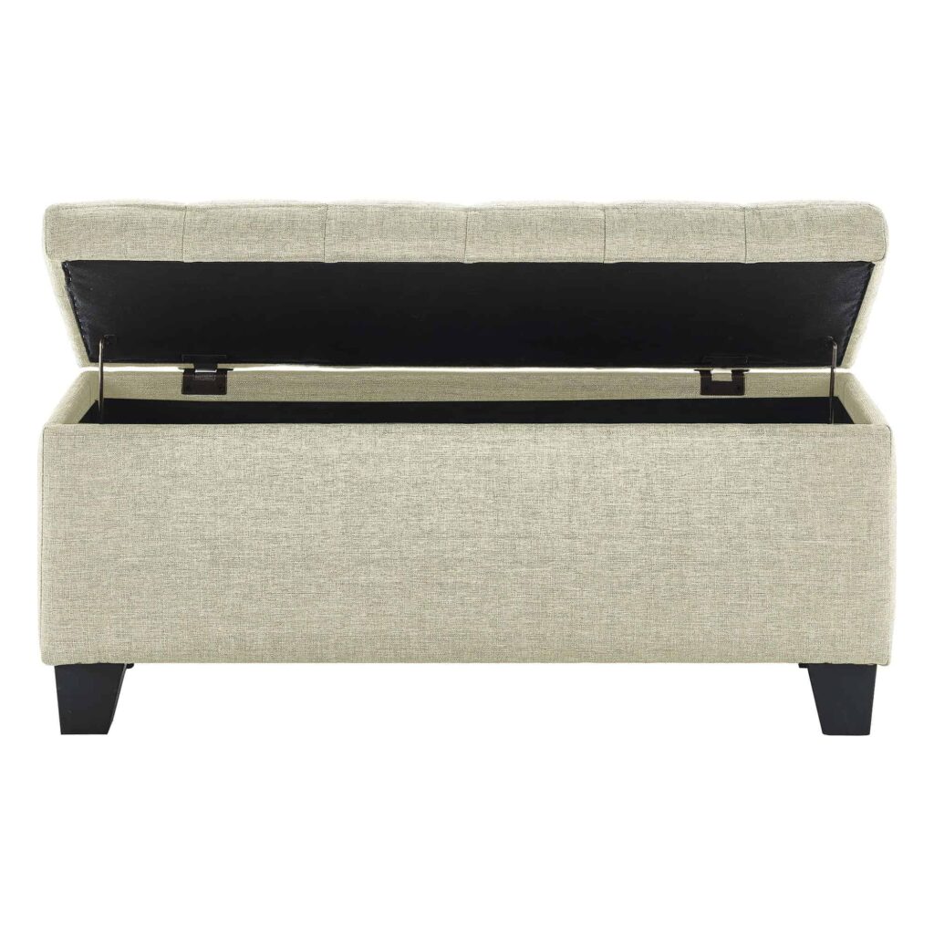 Lila Rectangular Storage Ottoman in Beige - Image 5