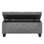 Lila Rectangular Storage Ottoman in Grey 402-777GY 402 777GY 2