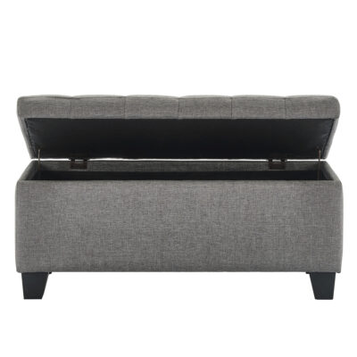 Lila Rectangular Storage Ottoman in Grey 402-777GY 402 777GY 2