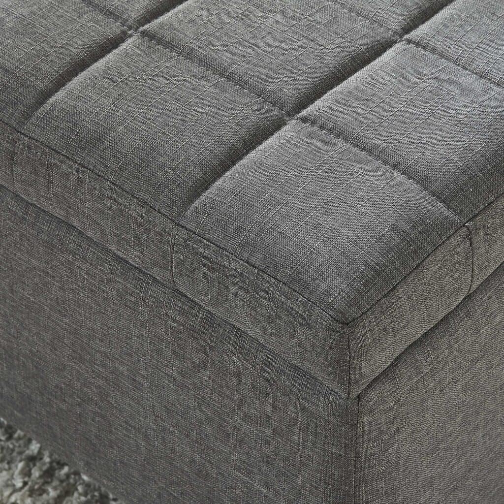Lila Rectangular Storage Ottoman in Grey - Image 4