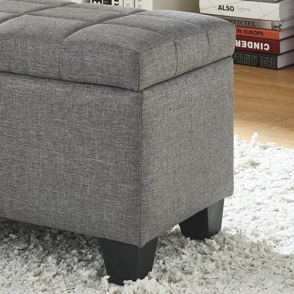 Lila Rectangular Storage Ottoman in Grey - Image 5