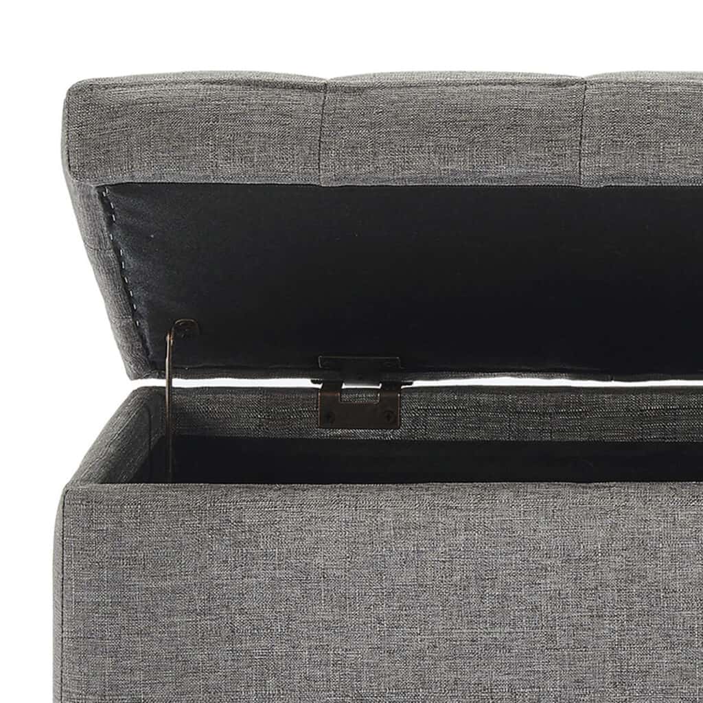 Lila Rectangular Storage Ottoman in Grey - Image 6