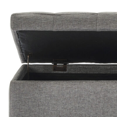 Lila Rectangular Storage Ottoman in Grey 402-777GY 402 777GY 5
