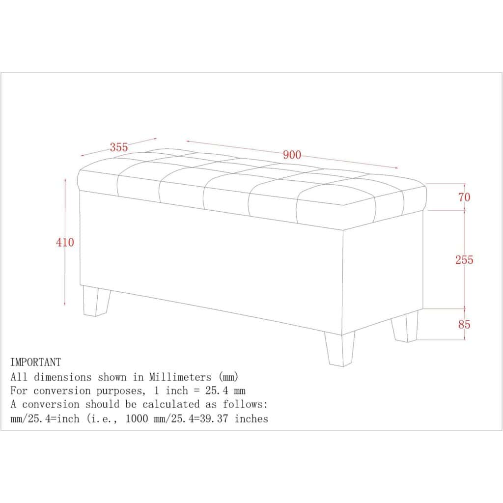 Lila Rectangular Storage Ottoman in Grey - Image 8