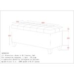 Lila Rectangular Storage Ottoman in Grey 402-777GY 402 777GY LD