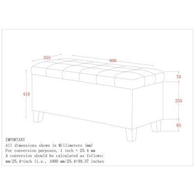 Lila Rectangular Storage Ottoman in Grey 402-777GY 402 777GY LD