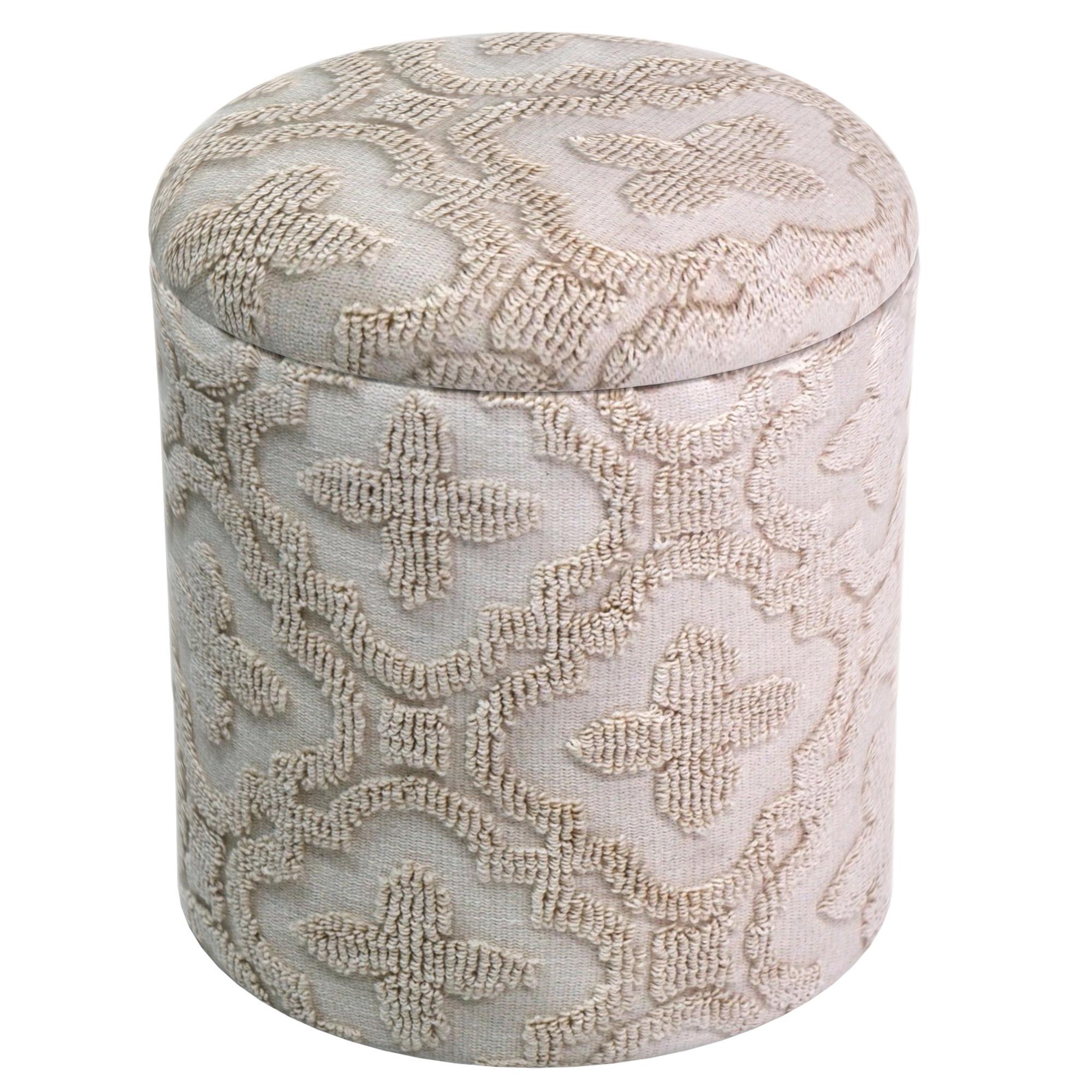 Magnolia Round Storage Ottoman in Ivory 4 Magnolia Round Storage Ottoman in Ivory - Image 4