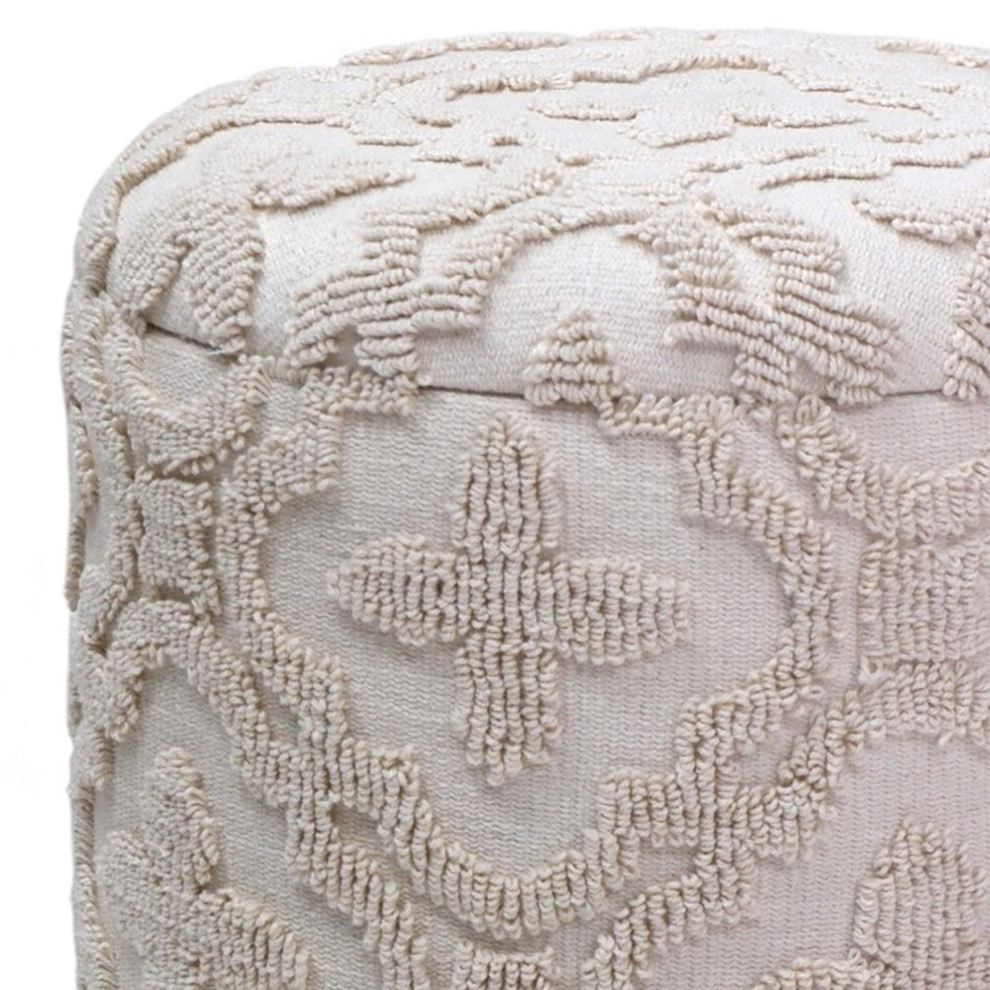 Magnolia Round Storage Ottoman in Ivory 6 Magnolia Round Storage Ottoman in Ivory - Image 6