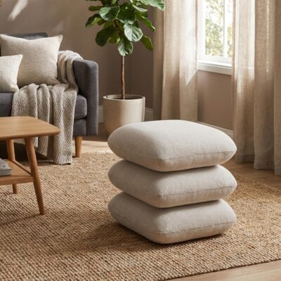Rylee Square Ottoman in Beige 402-836BEG 402 836BEG 1