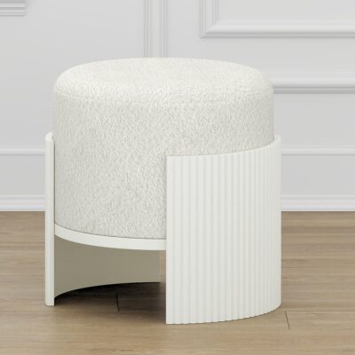 Kiraz Round Ottoman in Ivory & White 402-839IV_WT 402 839IV WT 1
