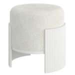 Kiraz Round Ottoman in Ivory & White 402-839IV_WT 402 839IV WT 2