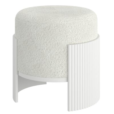 Kiraz Round Ottoman in Ivory & White 402-839IV_WT 402 839IV WT 2