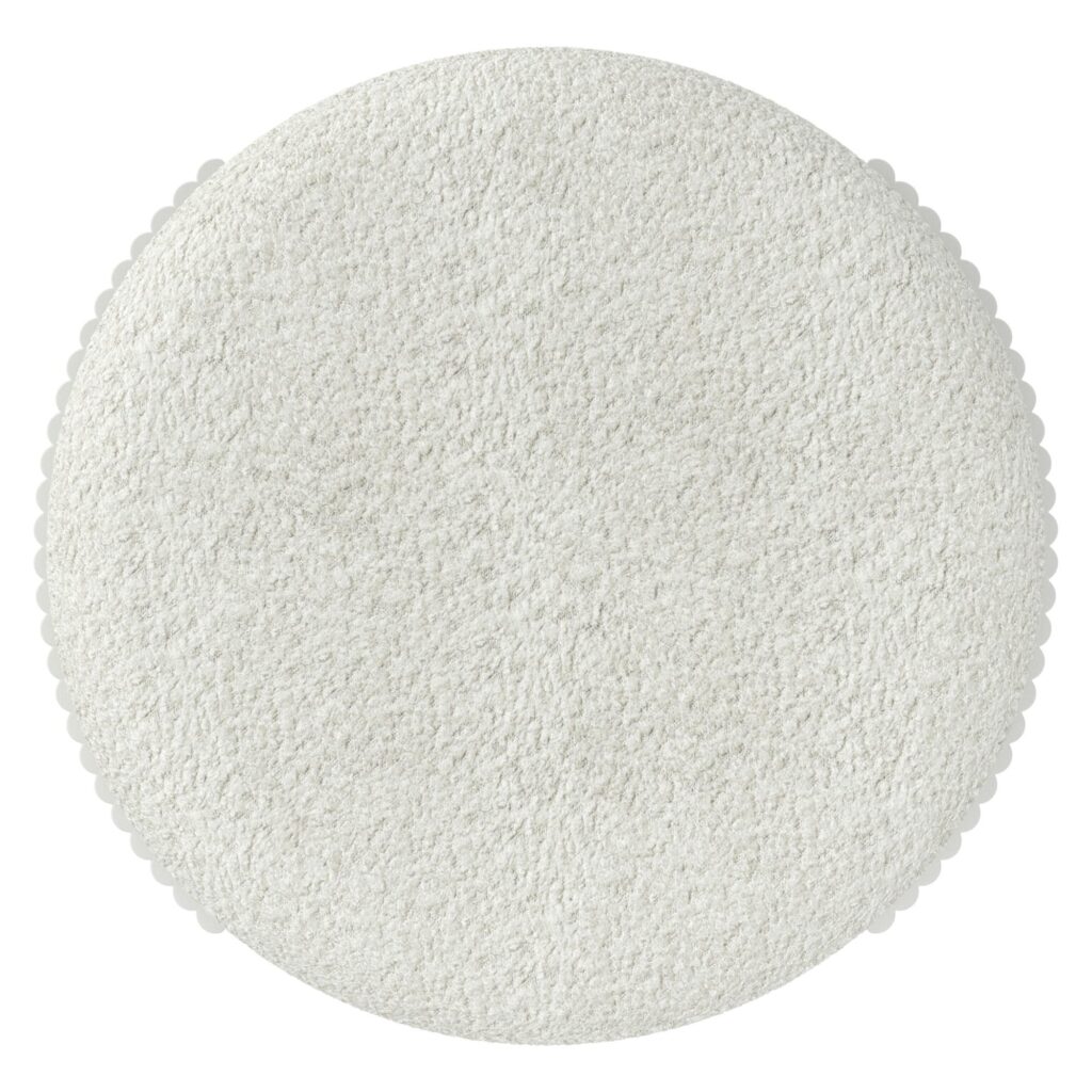 Kiraz Round Ottoman in Ivory & White - Image 6