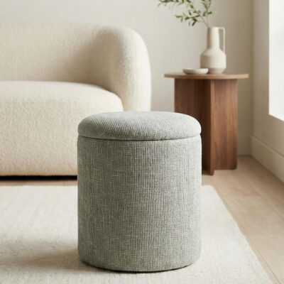 Twyla Round Storage Ottoman in Sage 402-851SAG 402 851SAG 1