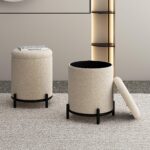Castor Storage Ottoman in Cream Boucle 402-883CM 402 883CM 1
