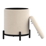 Castor Storage Ottoman in Cream Boucle 402-883CM 402 883CM 2