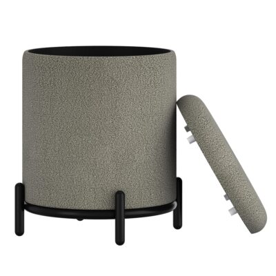 Castor Storage Ottoman in Warm Grey Boucle 402-883WGY 402 883WGY 2