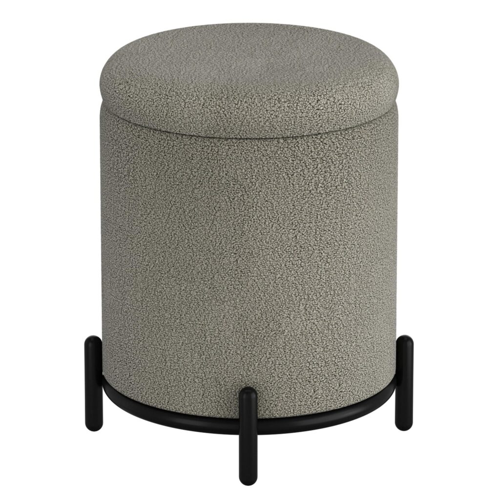 Castor Storage Ottoman in Warm Grey Boucle - Image 4