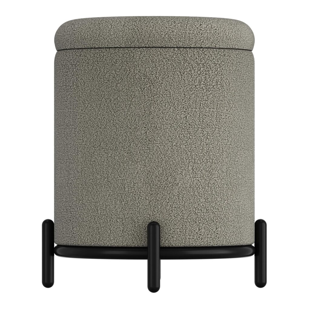 Castor Storage Ottoman in Warm Grey Boucle - Image 5