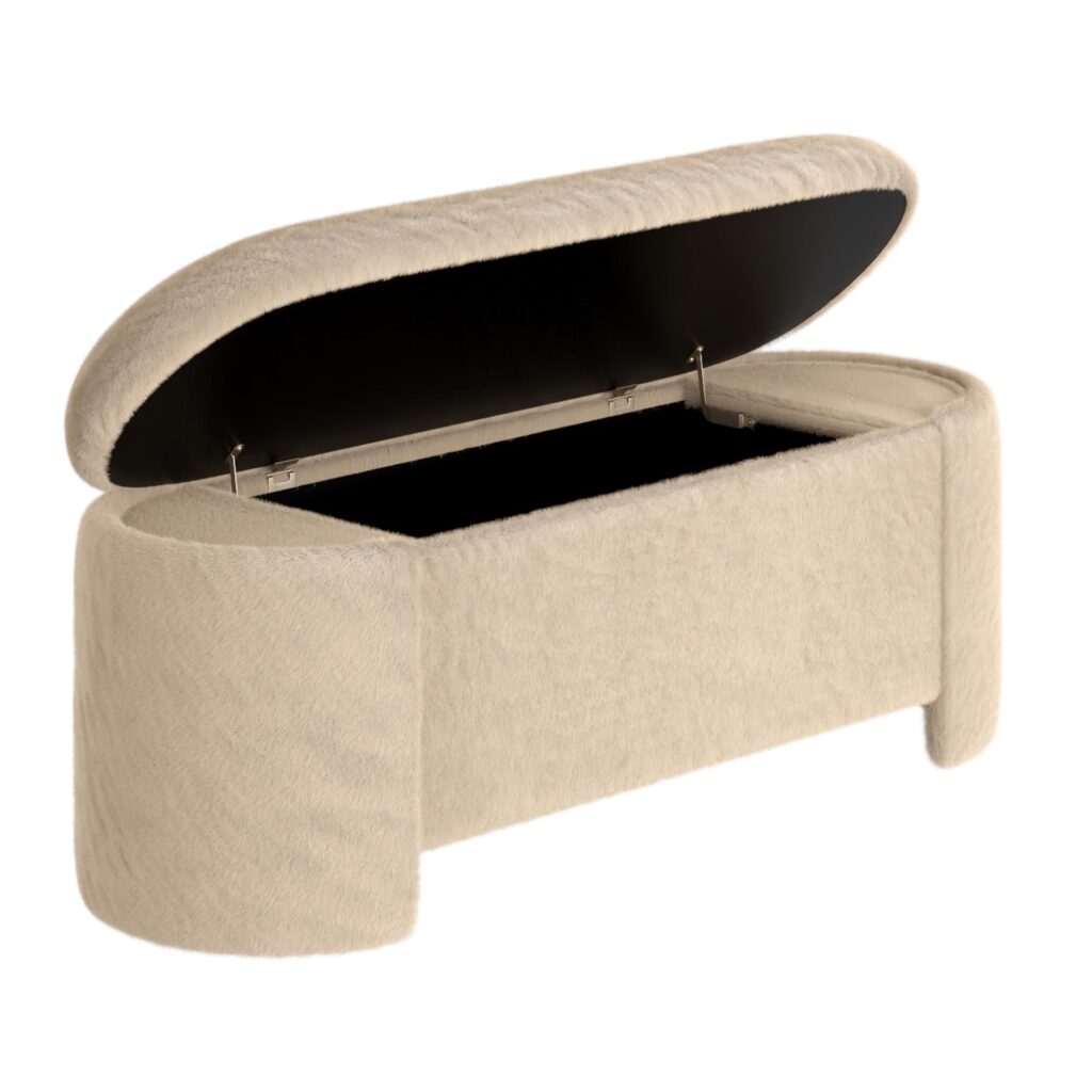 Selene Storage Ottoman in Dark Beige - Image 3