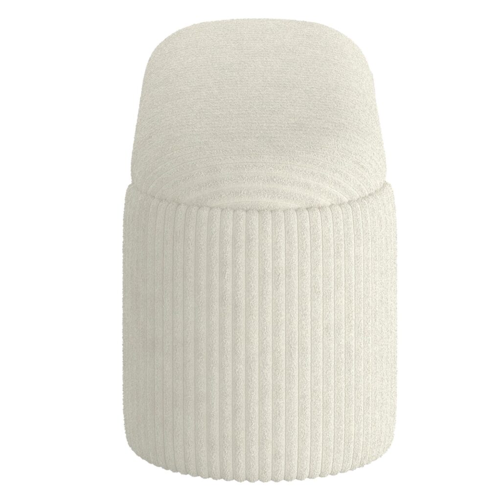 Cybil Storage Ottoman in Ivory - Image 4