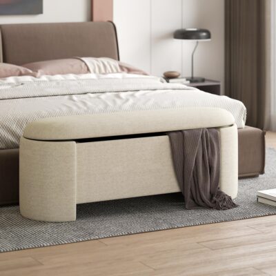 Daphne Storage Ottoman in Beige 402-903BG 402 903BG 1