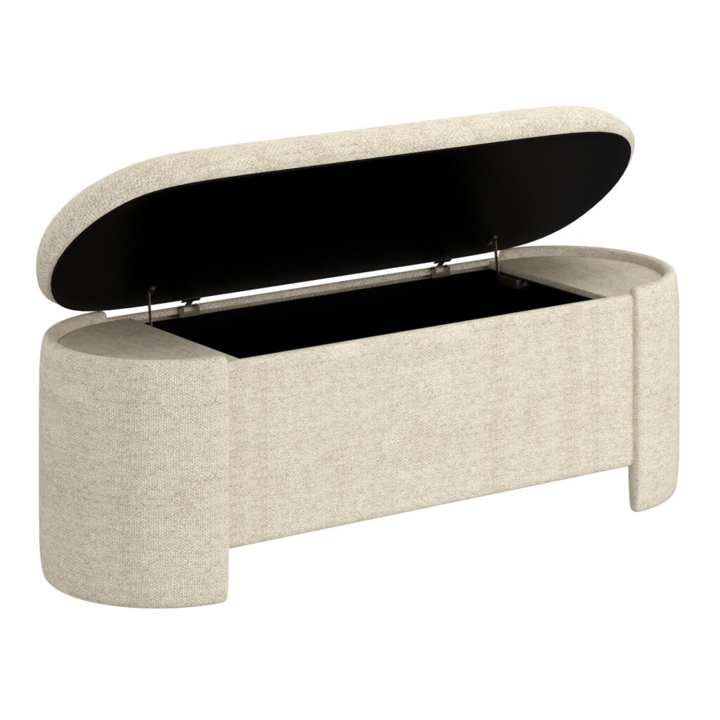 Daphne Storage Ottoman in Beige - Image 3