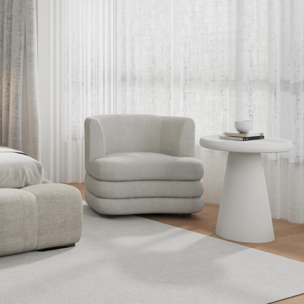 Dorian Accent Chair in Beige - Image 2