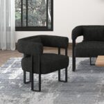 Scarlet Accent Chair in Charcoal Boucle and Black 403-108CH 403 108CH 1
