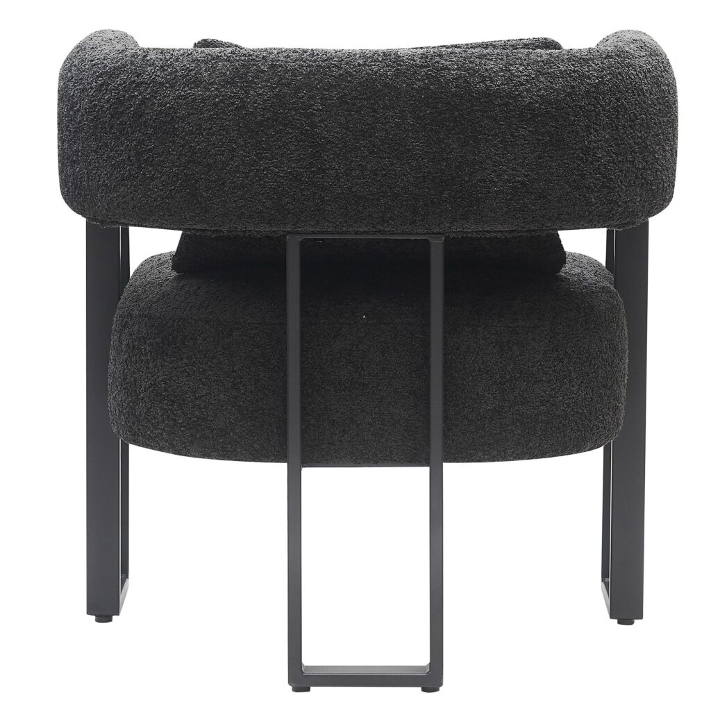 Scarlet Accent Chair in Charcoal Boucle and Black - Image 3