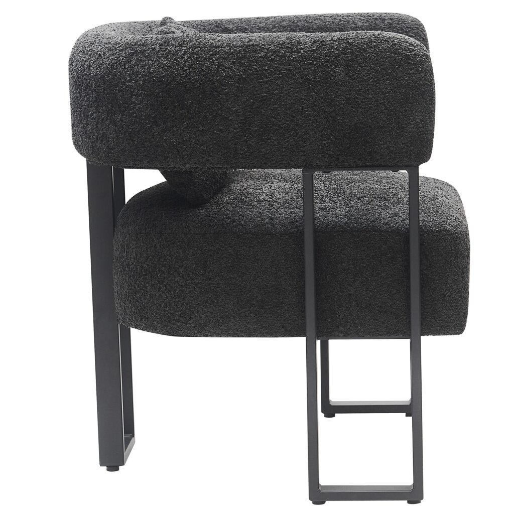 Scarlet Accent Chair in Charcoal Boucle and Black - Image 4