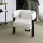 Scarlet Accent Chair in Ivory Boucle and Black 403-108IV 403 108IV 1