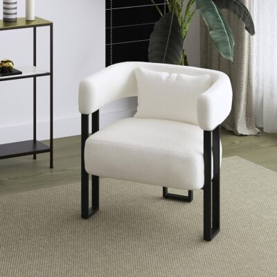Scarlet Accent Chair in Ivory Boucle and Black 403-108IV 403 108IV 1