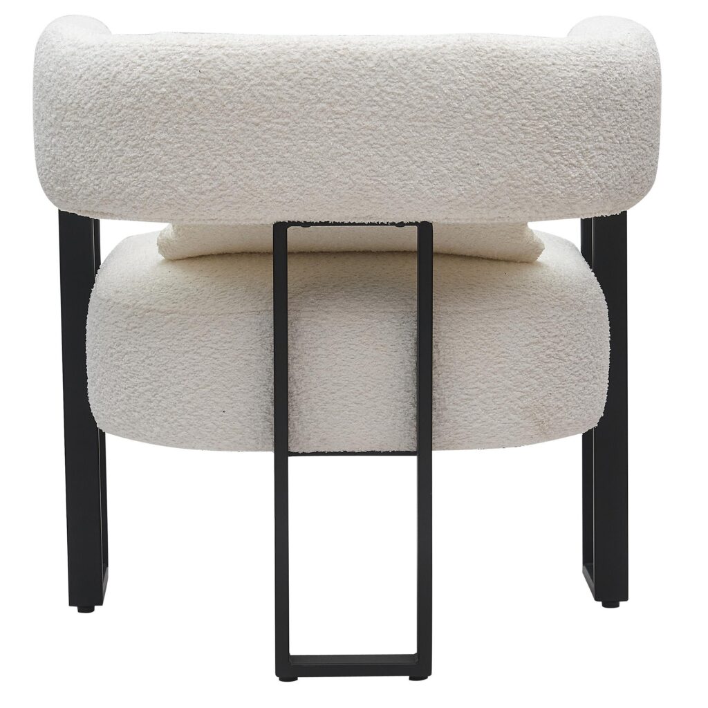 Scarlet Accent Chair in Ivory Boucle and Black - Image 3