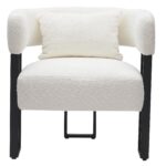 Scarlet Accent Chair in Ivory Boucle and Black 403-108IV 403 108IV 4